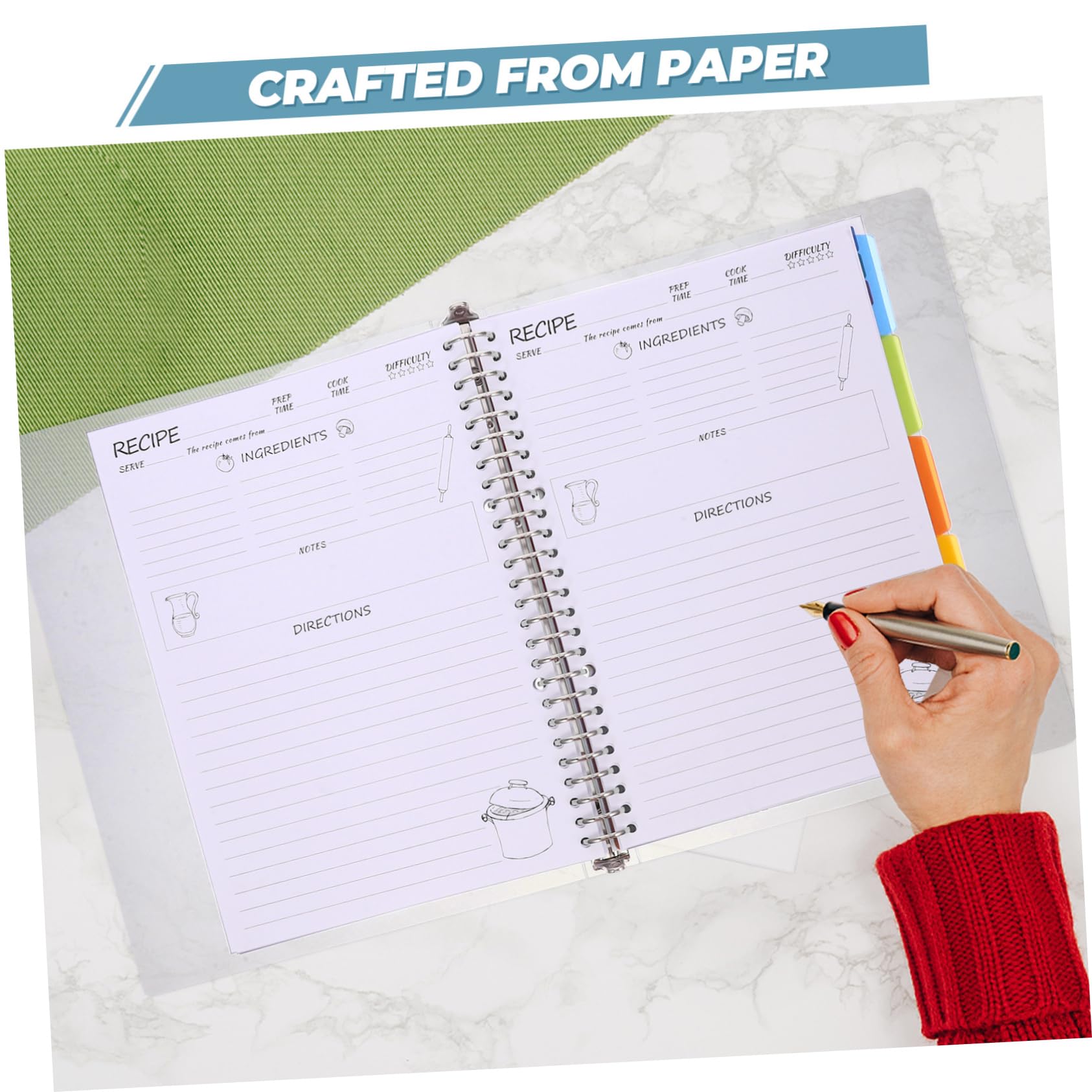 Carnet de Planification Recettes à Remplir, Agenda