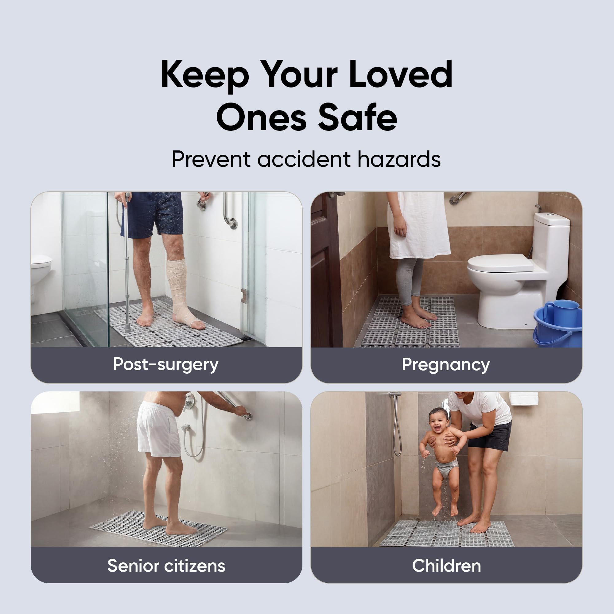 Frido Anti-Slip Bath Mat - Safe & Quick Drying -4