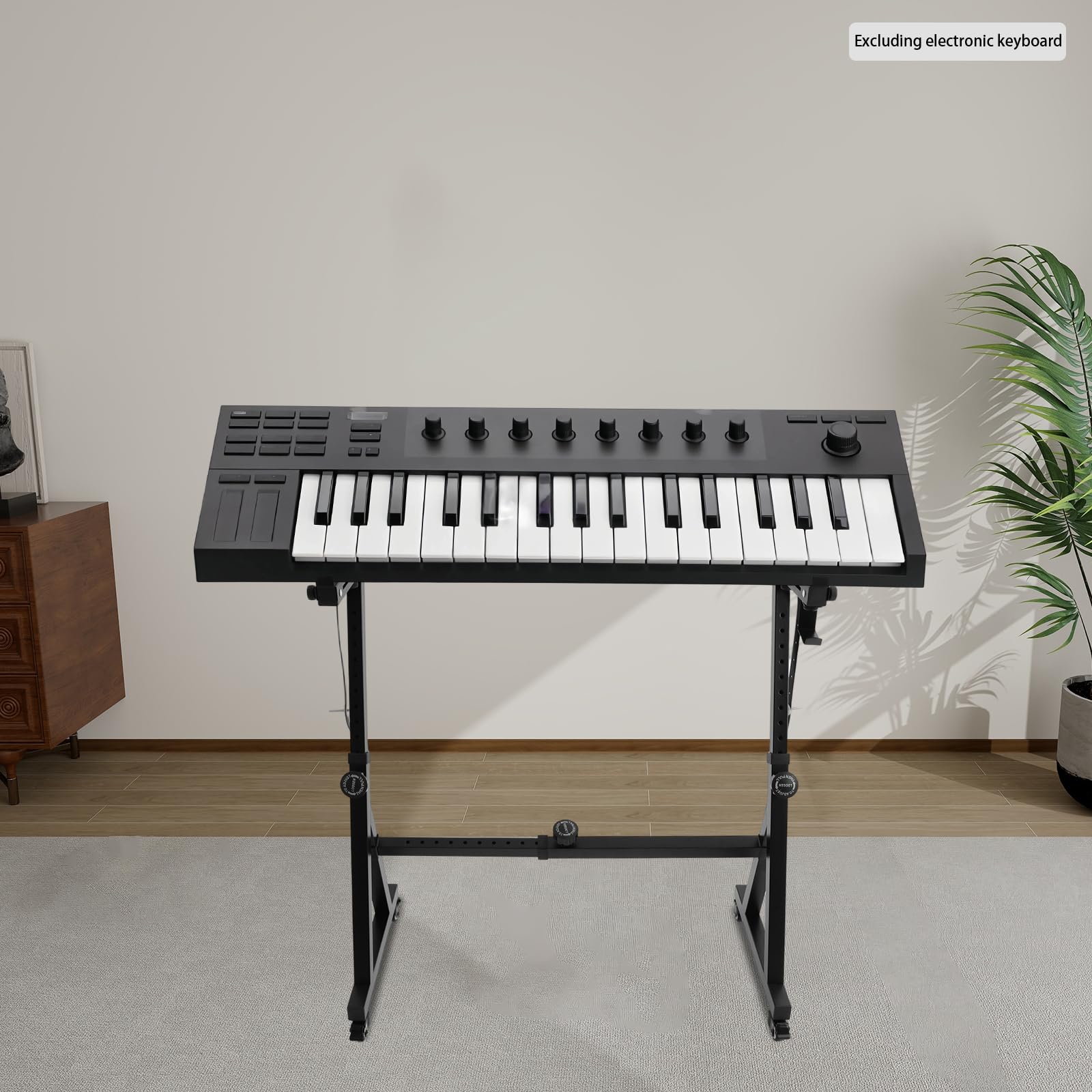 Supporto per tastiera con ruote, supporto regolabile per tastiera, portata 200 kg, portatile, regolabile in altezza per sintetizzatori, tastiere MIDI e dispositivi di miscelazione DJ