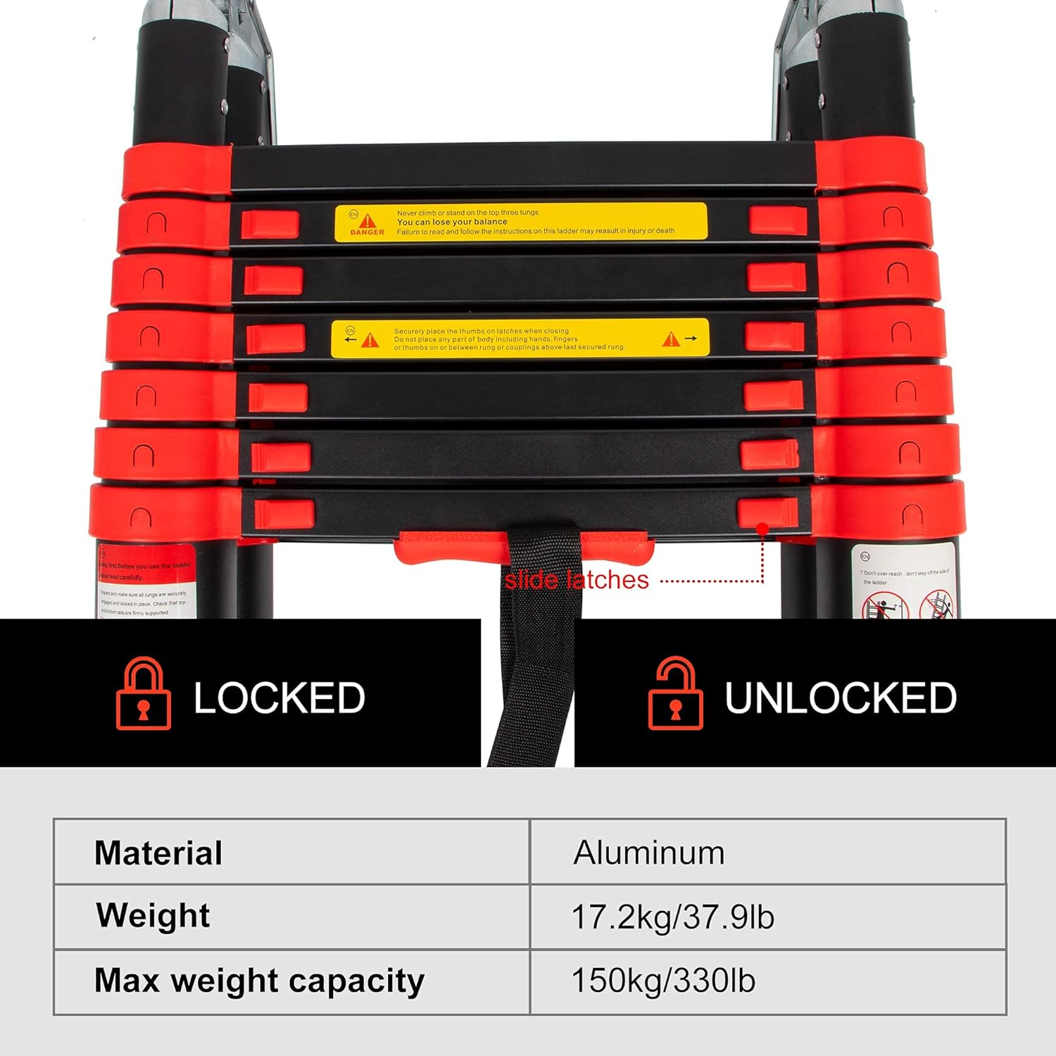 50% Off Discount BEETRO 16.5ft Aluminum Telescoping Ladder with Wheels, Easy Carry A Type Portable Telescopic Extension Ladder for Outdoor Working Household Use 330lb Capacity More Durable and Safer with Balance Rod