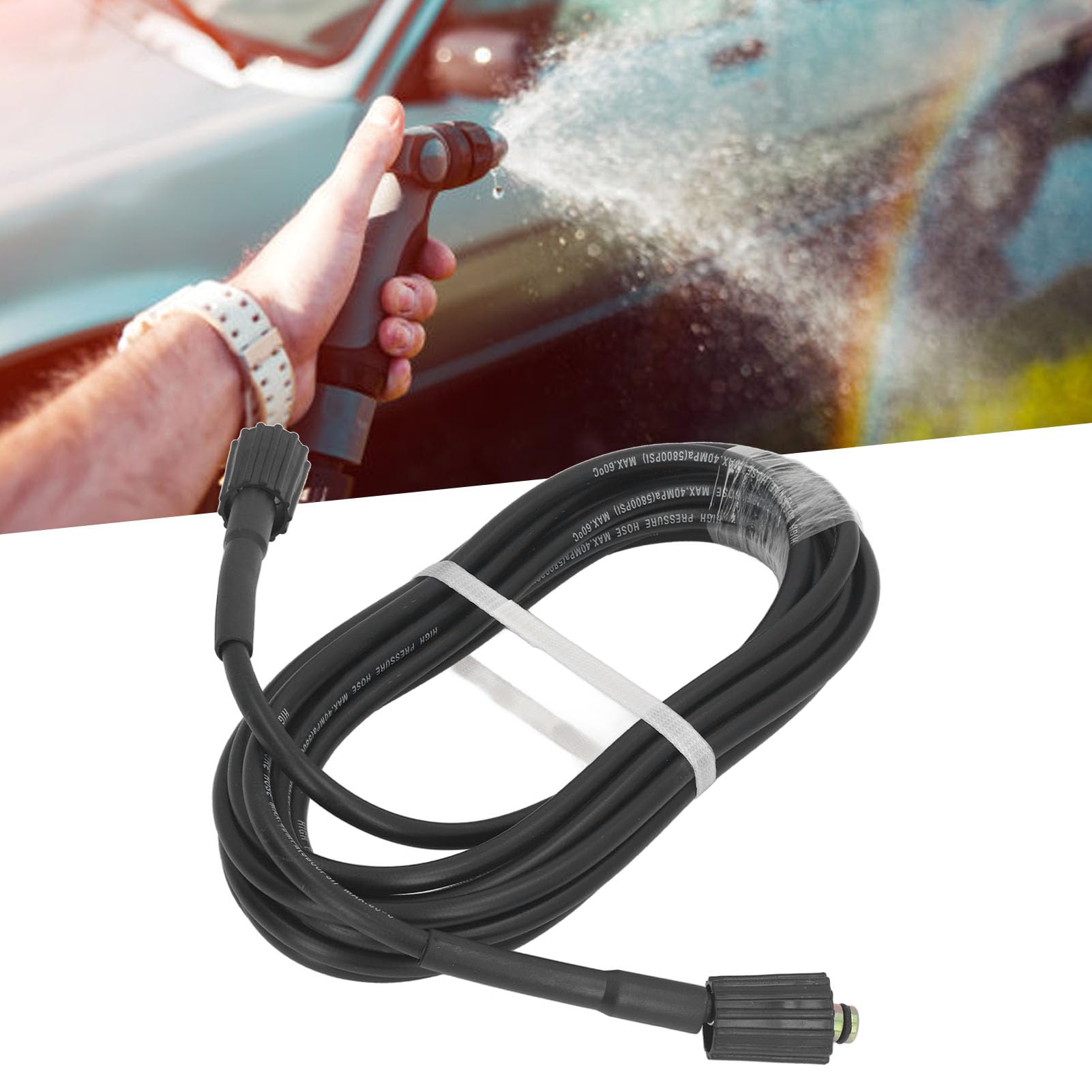 Sewer Jetter Hose,Convenient and Flexible Drain Cleaner Hose 8M High Pressure Water Pipe Cleaning Jetter Hose Jet Drain Cleaner Hose for Cleaning Cars Garden