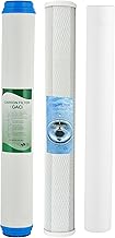 Filmax® 20-Inch CTO GAC PP Spun Water Filter Set – 3 Pcs Replacement Filters for Open RO 50 LTR Commercial RO Water Purifiers