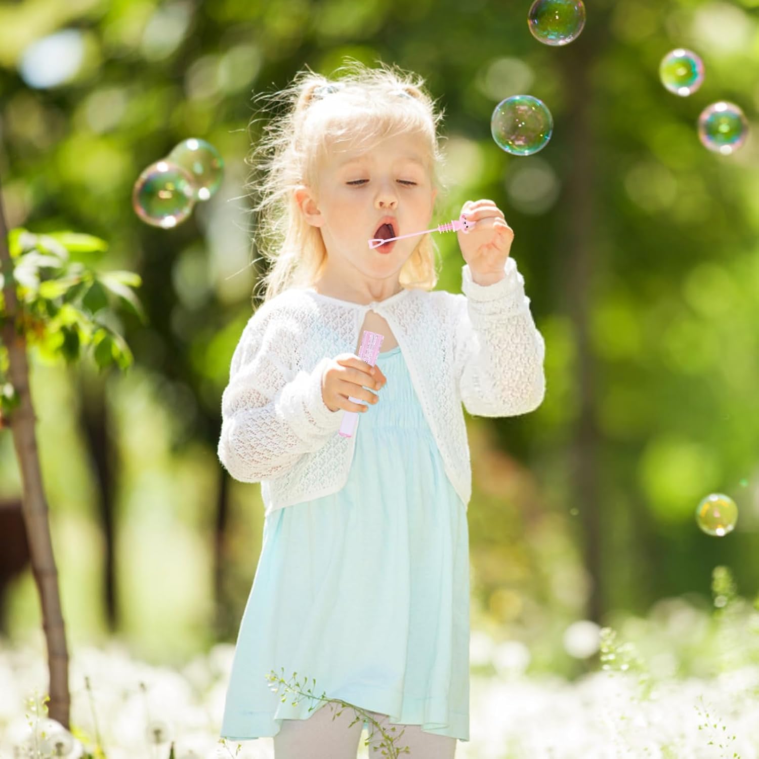 SULOLI 20 Piezas Mini Pompas de Jabón，Palitos de Burbujas de Pascua，Burbuja Varita de Burbujas para Cumpleaños Infantiles, Bodas，Pascua，Exteriores Juguetes para Niños (5 Estilos