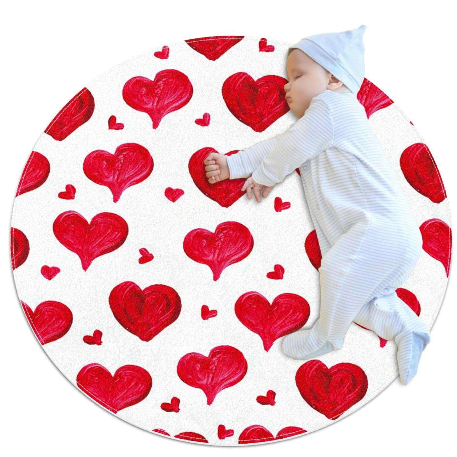 Tapis de salle de bain cœur rouge 1m antidérapant pour chambre