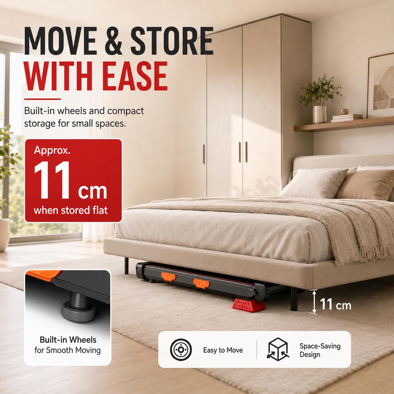 Laufband für Zuhause Klappbar Leise 3.0HP Steigung, Haus & Büro 136KG | Laufband mit Steigung 10%, 6-in-1-Walking Pad Schreibtisch, für Zuhause, LED-Display + Fernbedienung, bis 10 KM/H