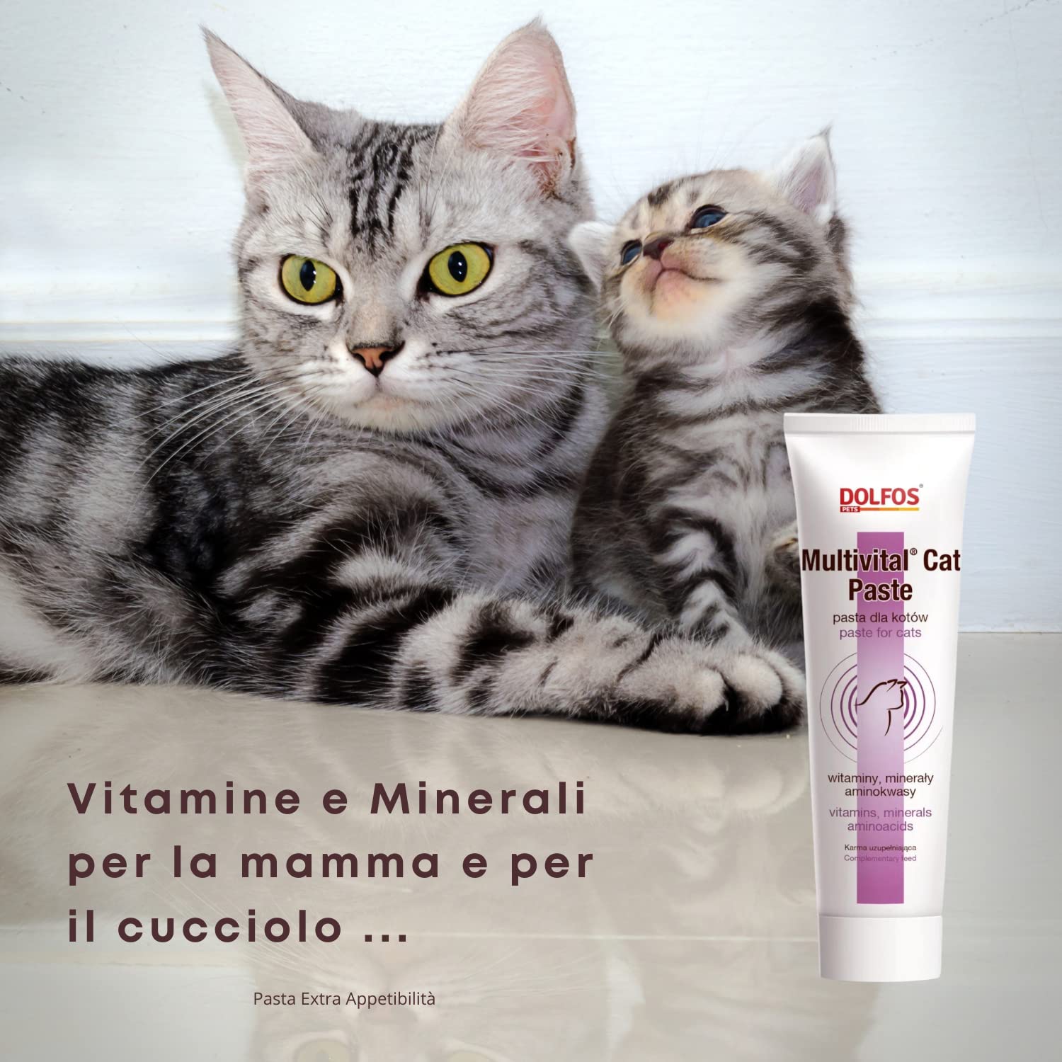 Multivital Cat Paste Multivitaminico per Gatti - Mic di Vitamine, Aminoacidi e Componenti Minerali per tutti i Gatti - Confezione 100 gr