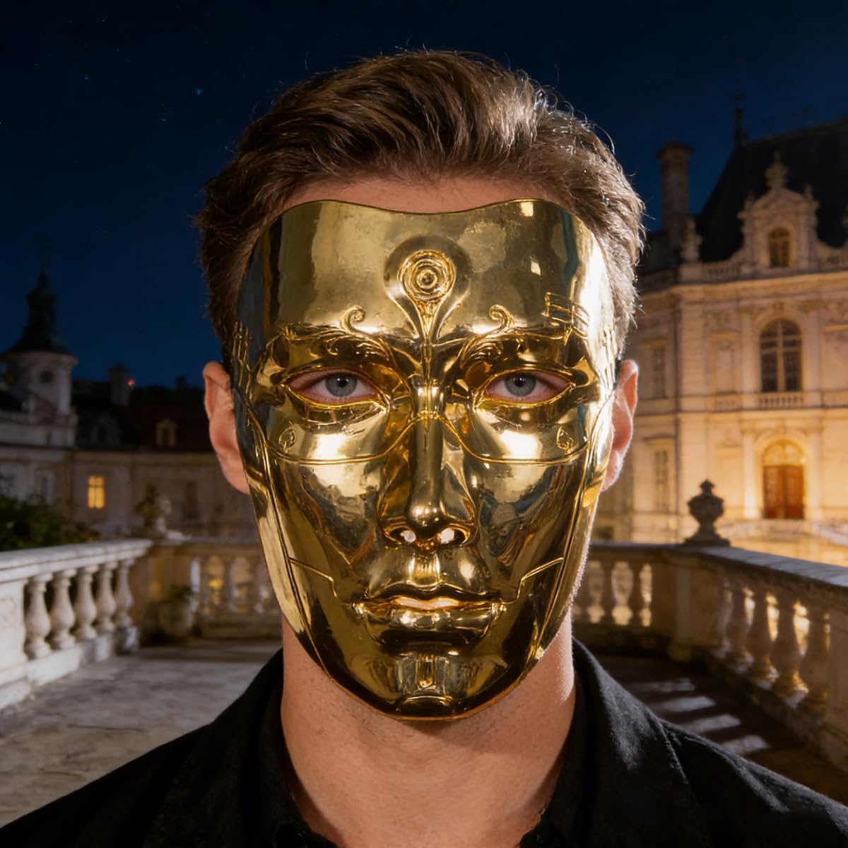 Full Face Steampunk Robot Mask, Venetian Masquerade Mask for Adults, Halloween Cosplay Carnival Party Costume