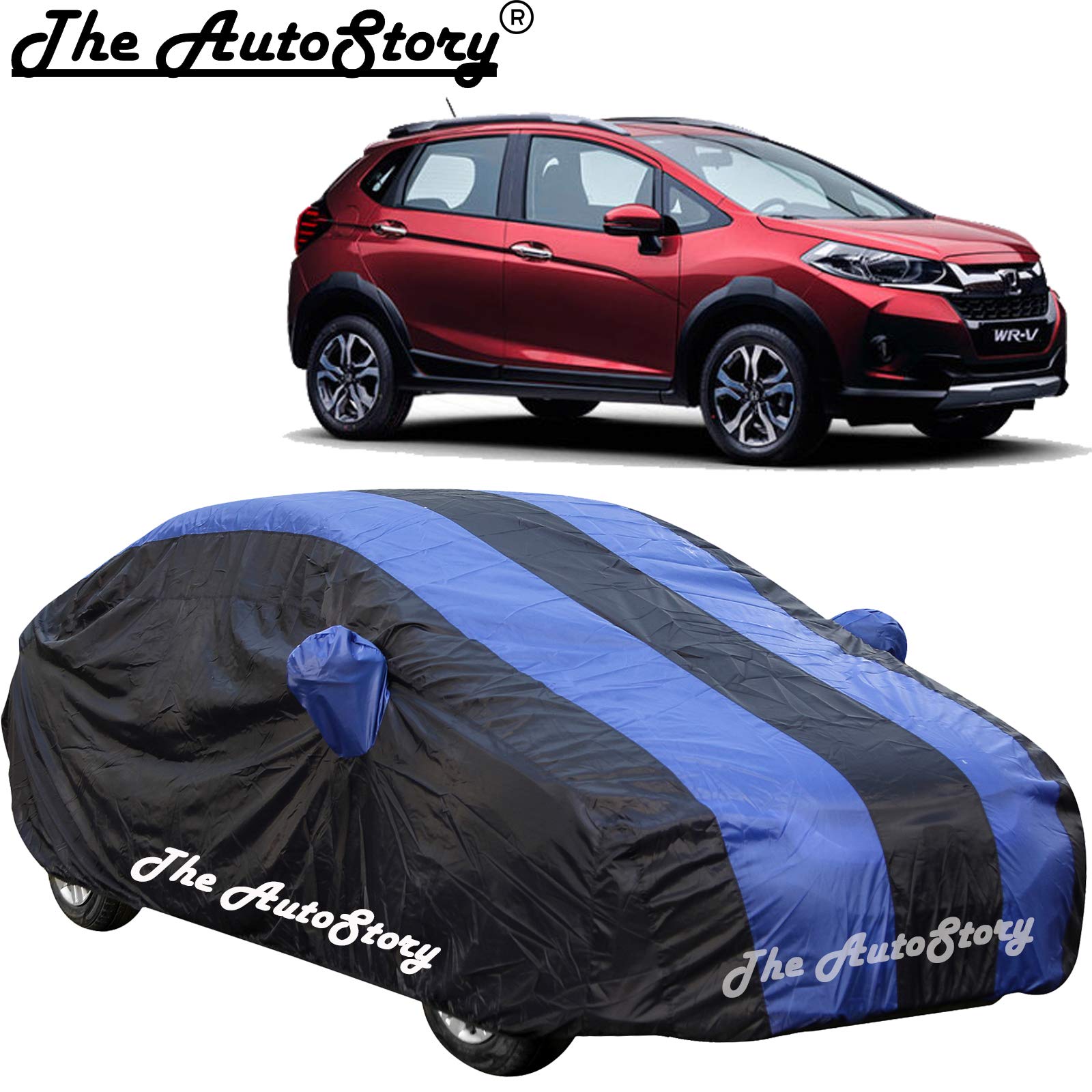 The Autostory 190 Taffeta Water Resistant Car Body Cover Compatible with Honda WRV with Mirror Pockets (Royal/Navy Blue)