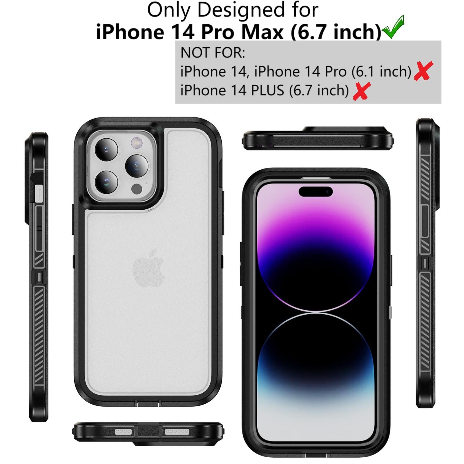 Tuvror for iPhone 14 Pro Max Case, Shockproof Dustproof Drop Proof, Military-Grade Protection - Image 2