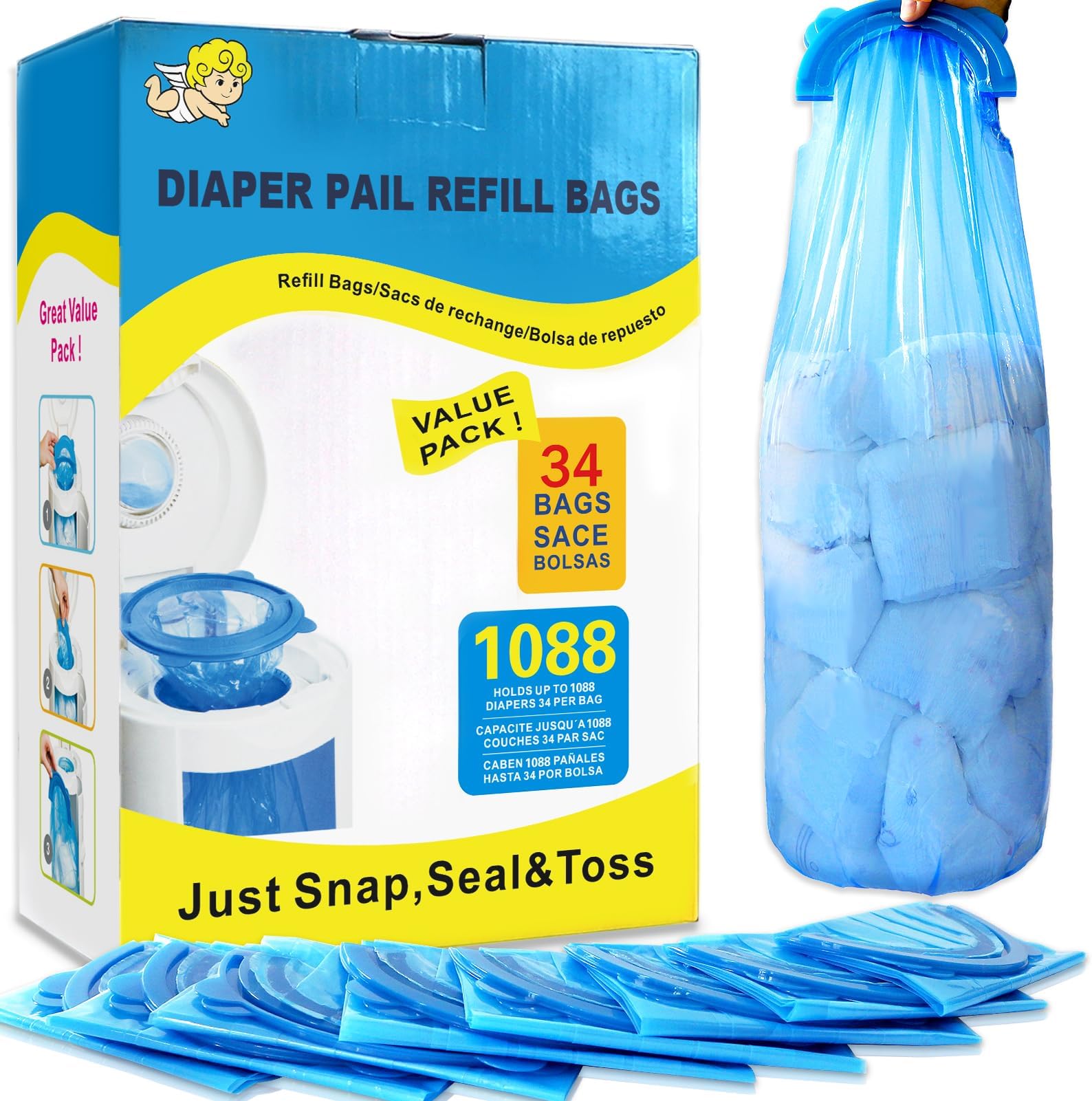 Diaper Pail Refill Bags for Genie Diaper Pails diaper bags