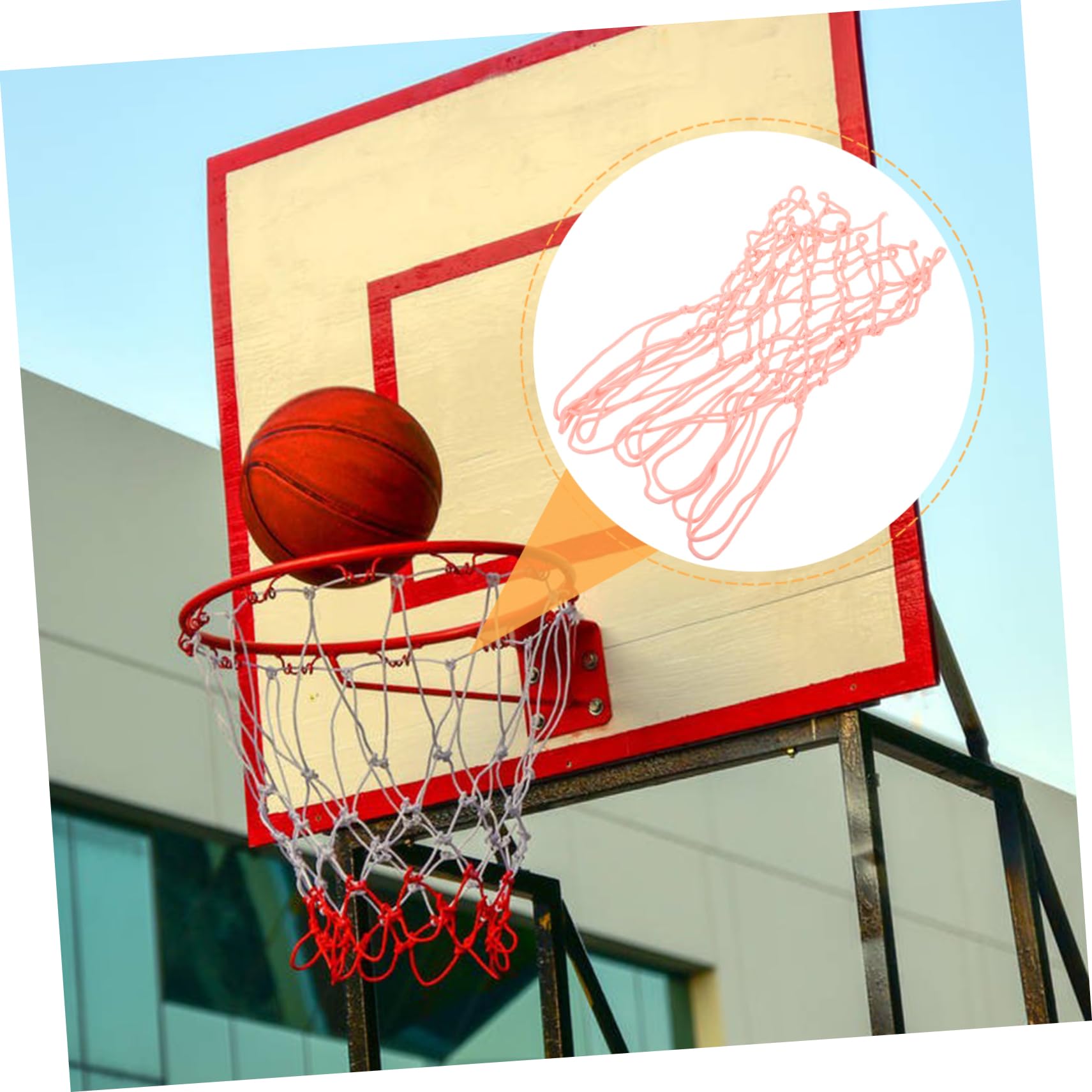 INOOMP Glow Dark Basketball Net Outdoor Hoop Replacement Mesh for High Load-Bearing Capacity for Courts and Design
