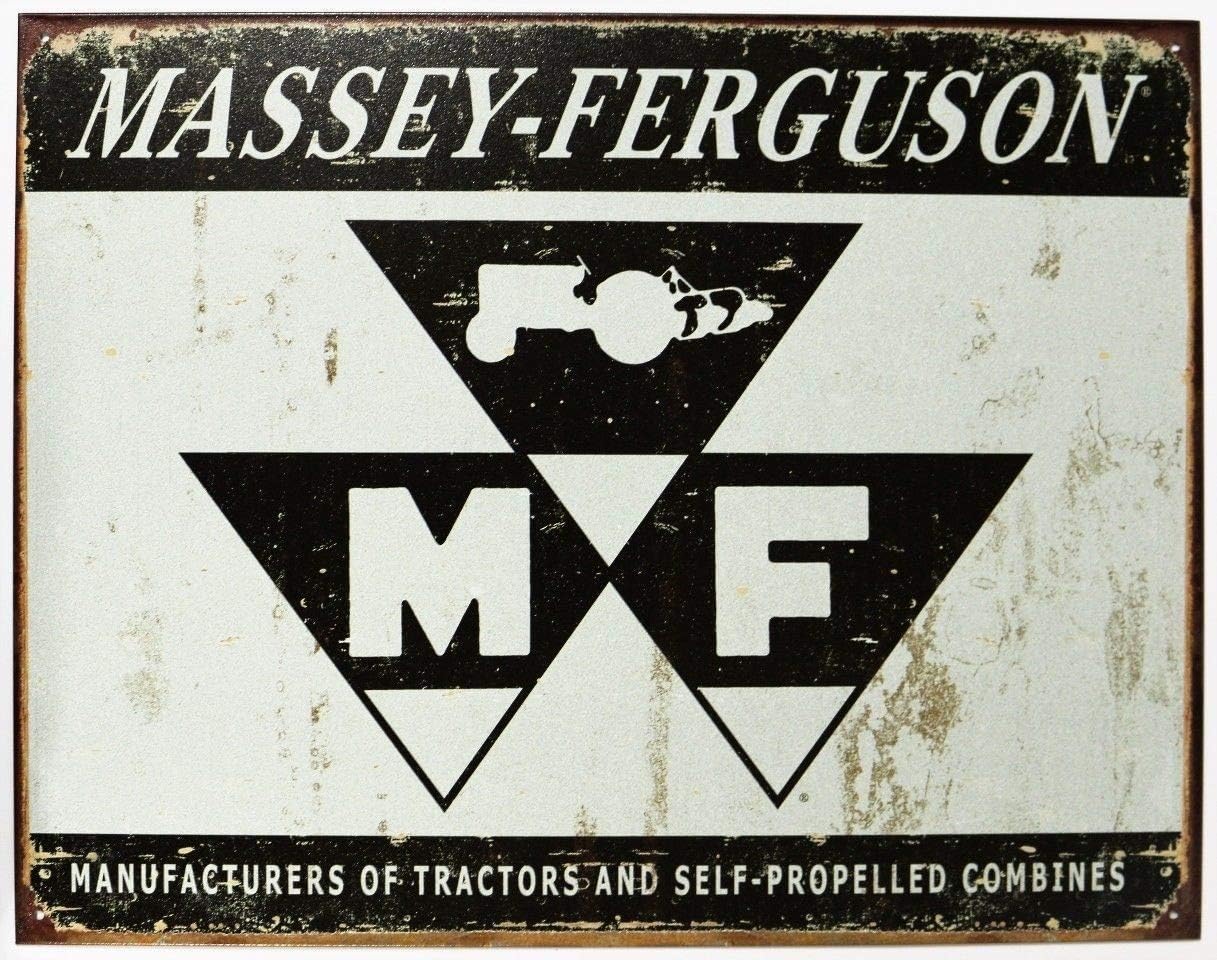 Massey Ferguson Tin Wall Sign Metal Plaque Poster Warning Sign Iron Painting Art Decor for Bar Cafe Garden Bedroom Office Hotel Outdoor