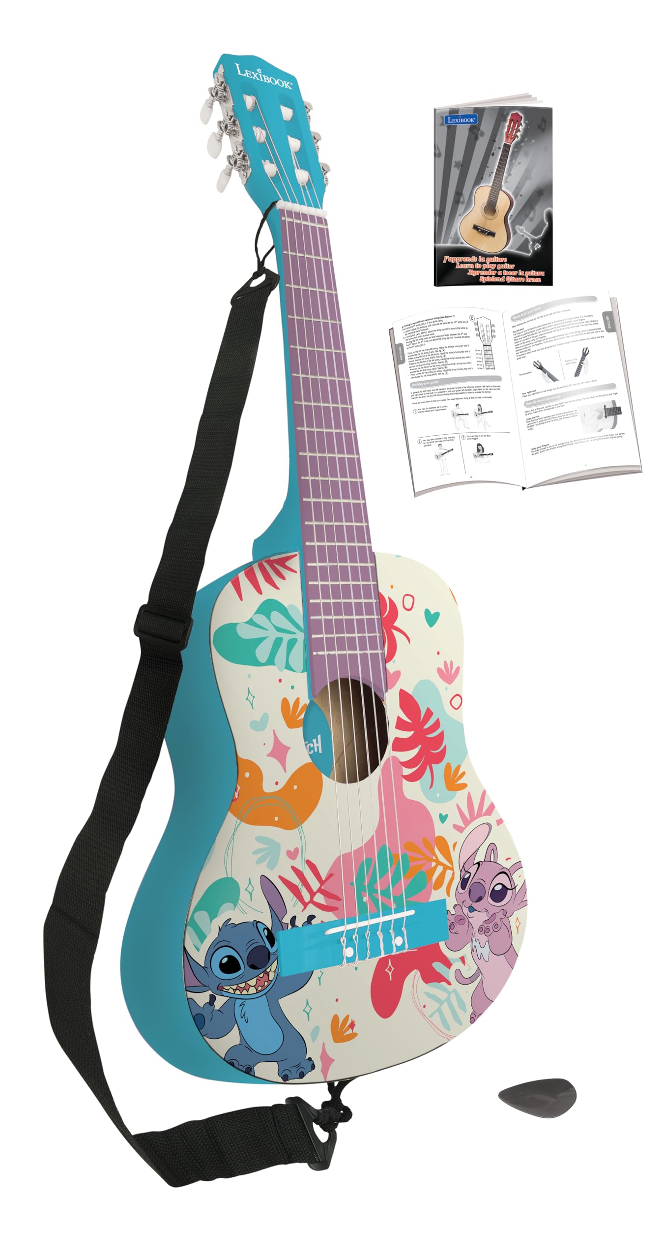 Amazon.com: Lexibook, Disney Stitch, My First Wooden Acoustic