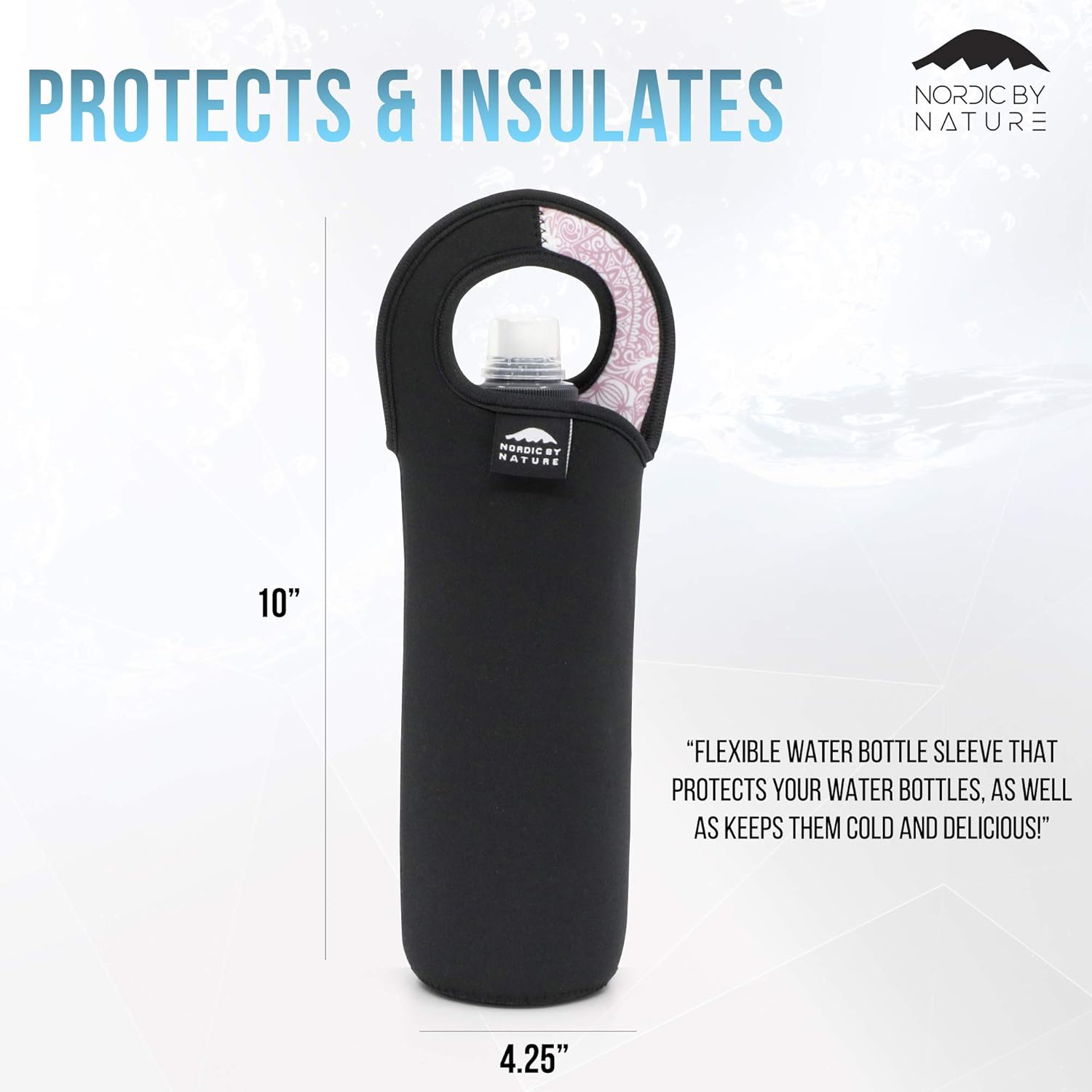 Nordic By Nature Insulated Neoprene Lunch Bag – Extra Thick, Flexible & Durable Tote with Side Pocket & Bottle Sleeve, Reusable, Stylish for Work or School (Elephant) - Image 4