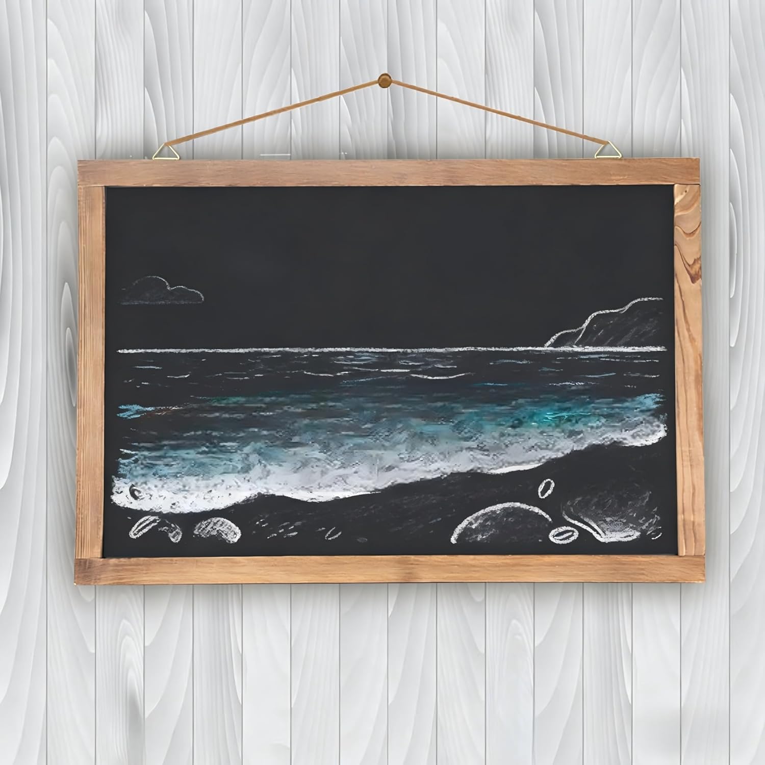 KOOLDE 16" x 24" Magnetic Chalkboard - Large Hanging Framed Wall Wood Frame Board Sign Blackboard for Home, Office, School, Restaurant