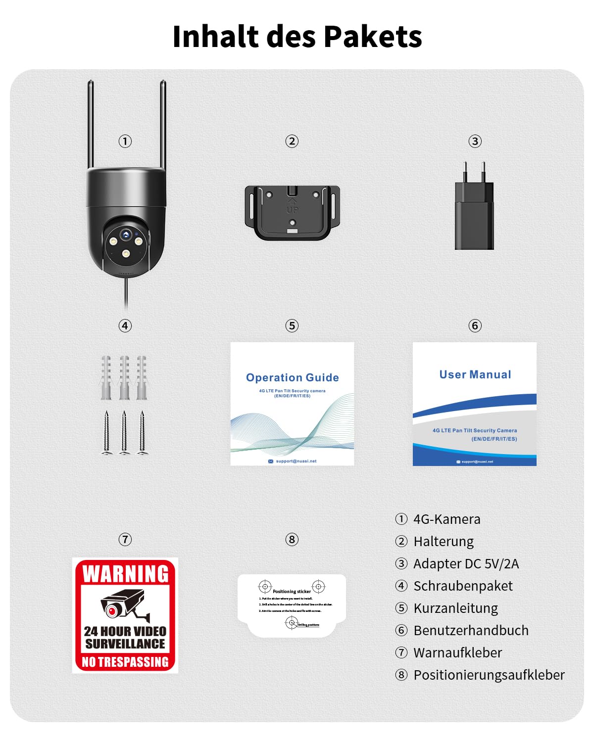 4G LTE Überwachungskamera Aussen mit SIM Karte, Outdoor Kamera Überwachung Ohne WLAN mit AI Personenerkennung, 2K Farb-Nachtsicht, 2-Wege-Audio, IP66