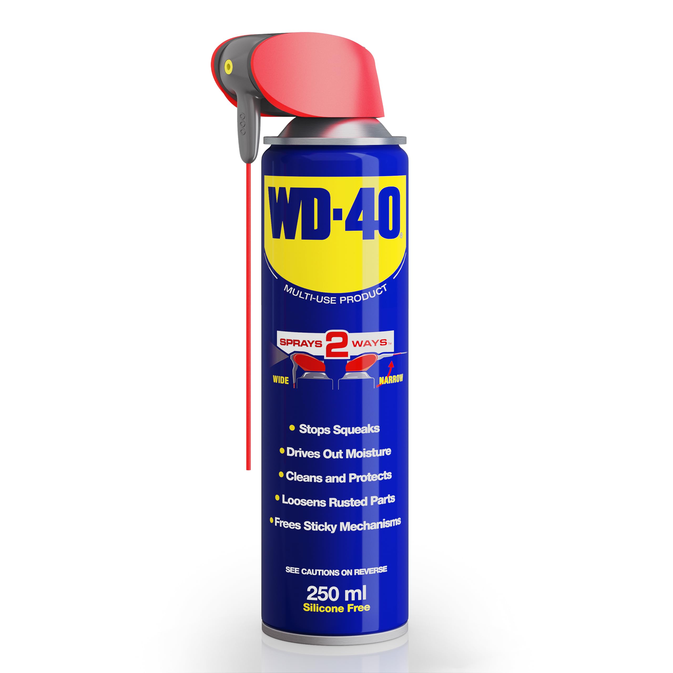 WD-40Multi-Use Product Smart Straw 250ml Aerosol Can, All-Purpose Lubricant, Cleans Rust, for Home & Workshop Use