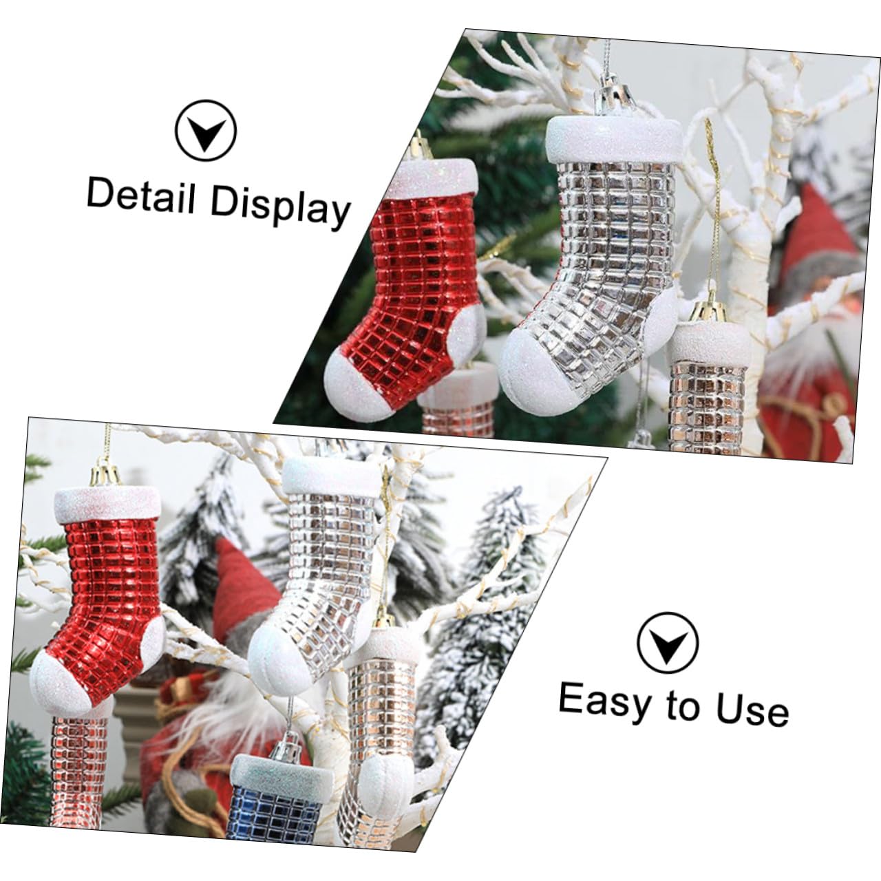 TOPBATHY 20 STK Weihnachtsbaum-anhänger Weihnachtsbaum Hängende Verzierung Mini-weihnachtsdekorationen Entzückende Weihnachtssocke Weihnachtsschmuck Weihnachtssocken Urlaubsstrümpfe Plastik
