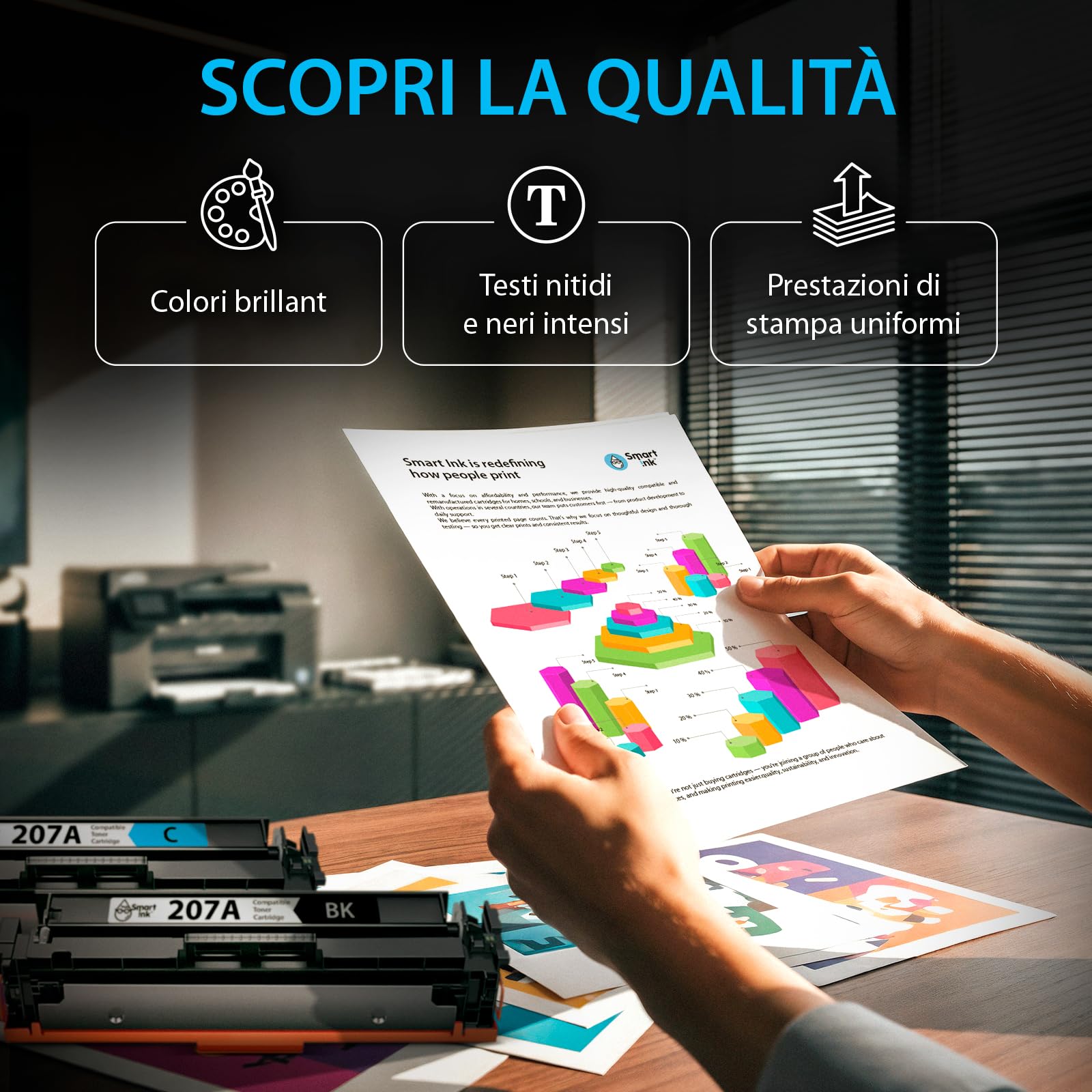 Smart Ink Cartuccia toner compatibile di ricambio per HP 207A 207X (nero ciano magenta giallo) compatibile con Color LaserJet Pro M255dw, M255nw, Color LaserJet Pro MFP M282nw M283cdw M283fdn M283fdw