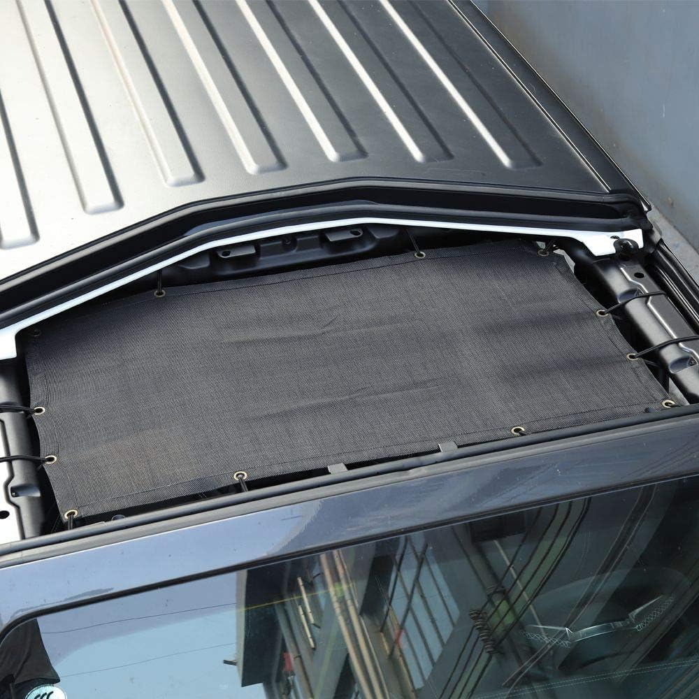 JeCar JL Sunshade Mesh Bikini Top Roof Sun Shade Exterior Accessories Compatible with Jeep Wrangler 2018-2023 JL JLU & 2020-2023 Gladiator JT, Black