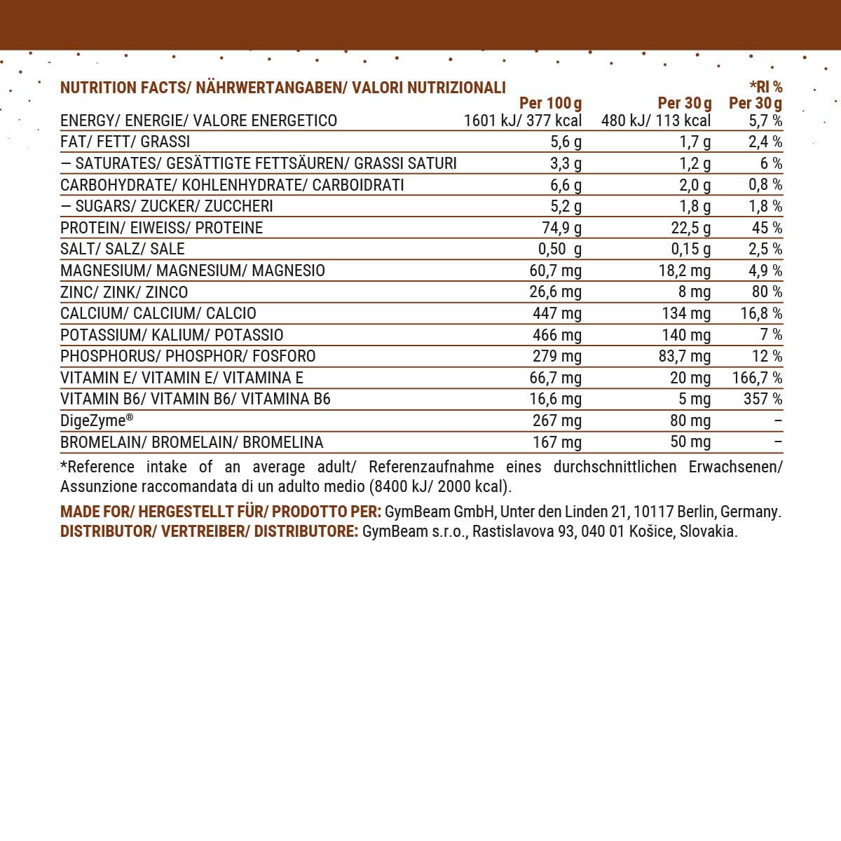 GymBeam Just Whey, Proteínas en Polvo Multicomponente da Siero del Latte, Concentrado e Idrolizzate, 22,4 g de Proteínas por ración, con BCAA y Amminoácidos Esenciales, Fácilmente Digeribili