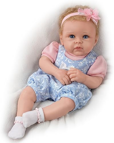 The Ashton - Drake Galleries Linda Murray Little Livie - Muñeca de silicona con peso TrueTouch con pelo enraizado
