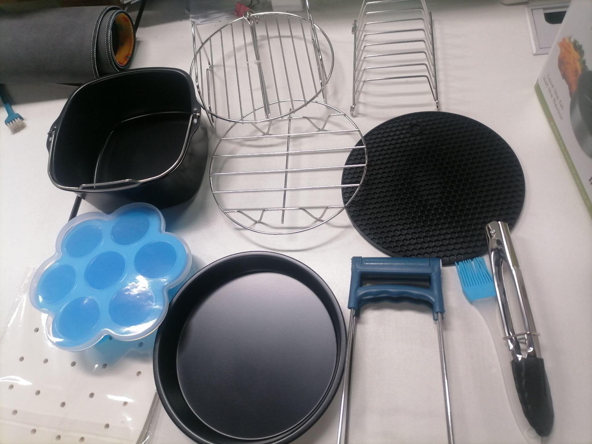 Kit support de friteuse à air en acier inoxydable ensemble carrés 7 pouces