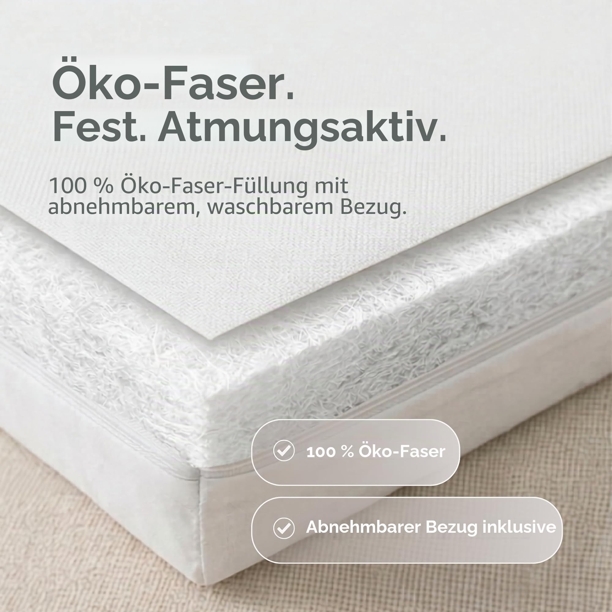 Baby Elegance Reisebettmatratze 70x100x3 cm Faltbares Design aus Ökofaser Bezug Tragetasche atmungsaktive Konstruktion Stützkern