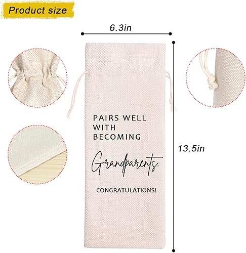 Miniatura 2 de Anuncio temático de vino para abuelos, bolsa de vino para abuelos Gandma, regalos para nuevos abuelos, combina bien con felicitaciones para