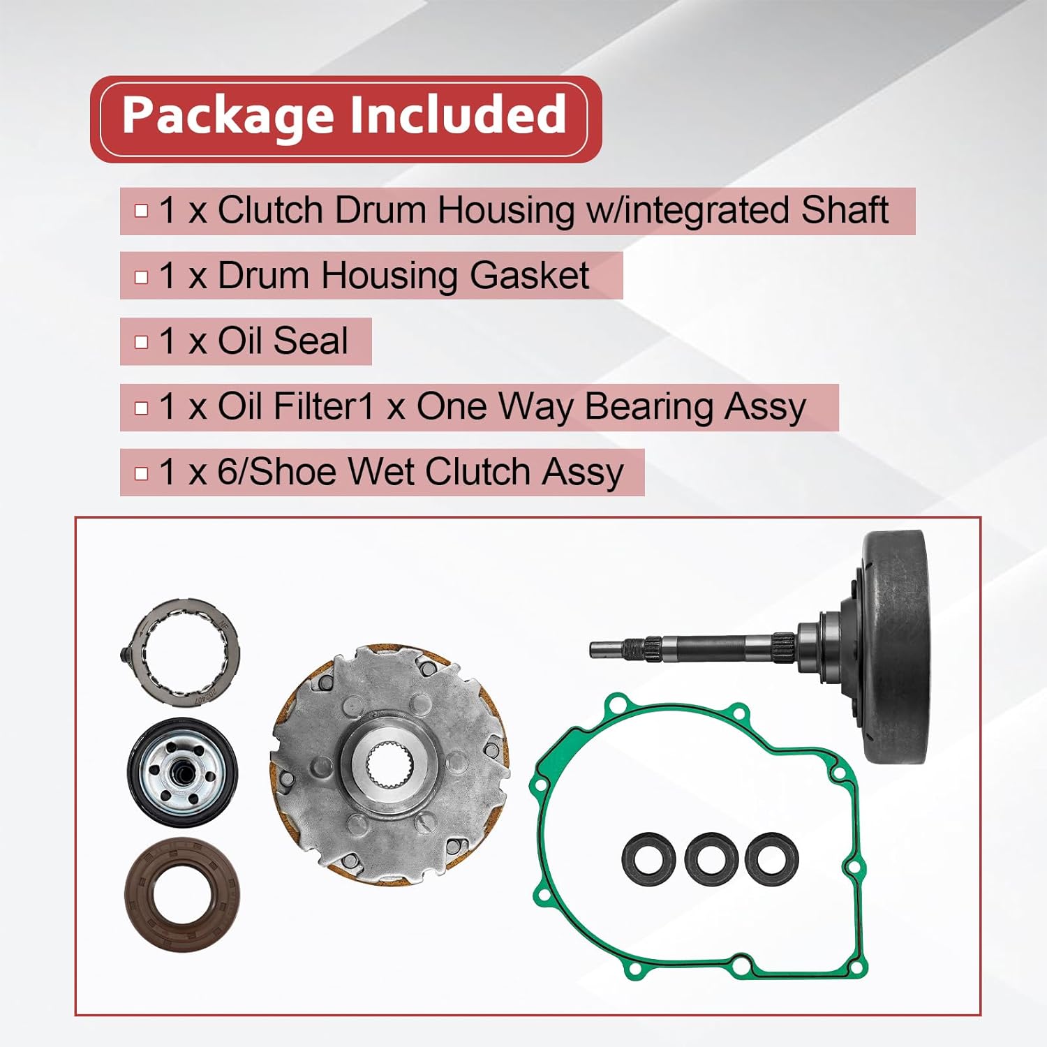 503-02873 503-02874 Wet Clutch 6 Shoe Kit 147mm Diameter Replacement for HiSun Fits for Cub Cadet Challenger M MX 550 750 UTV 2019-2021