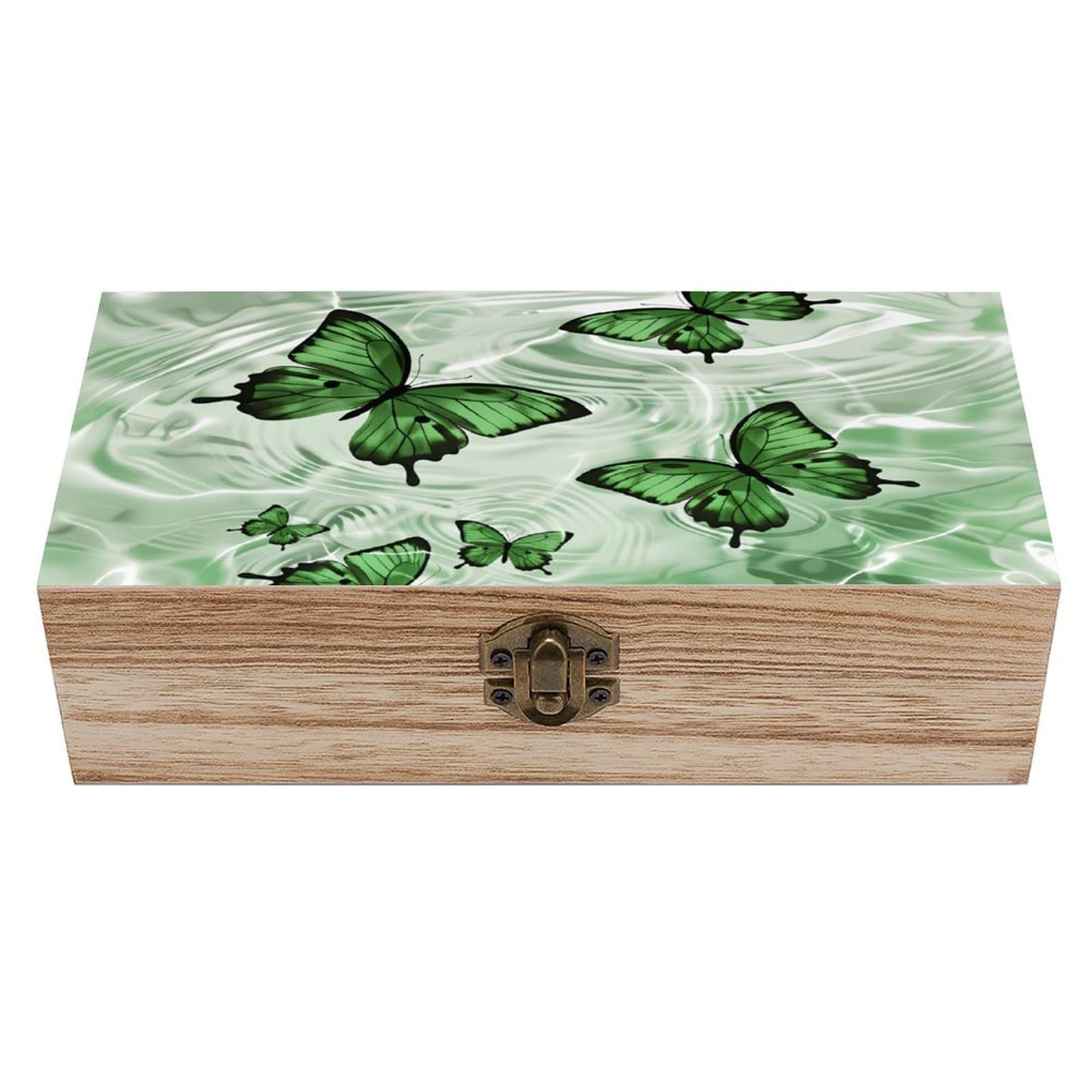 asbwuo ttering Butterfly Vintage Wooden Keepsake Box