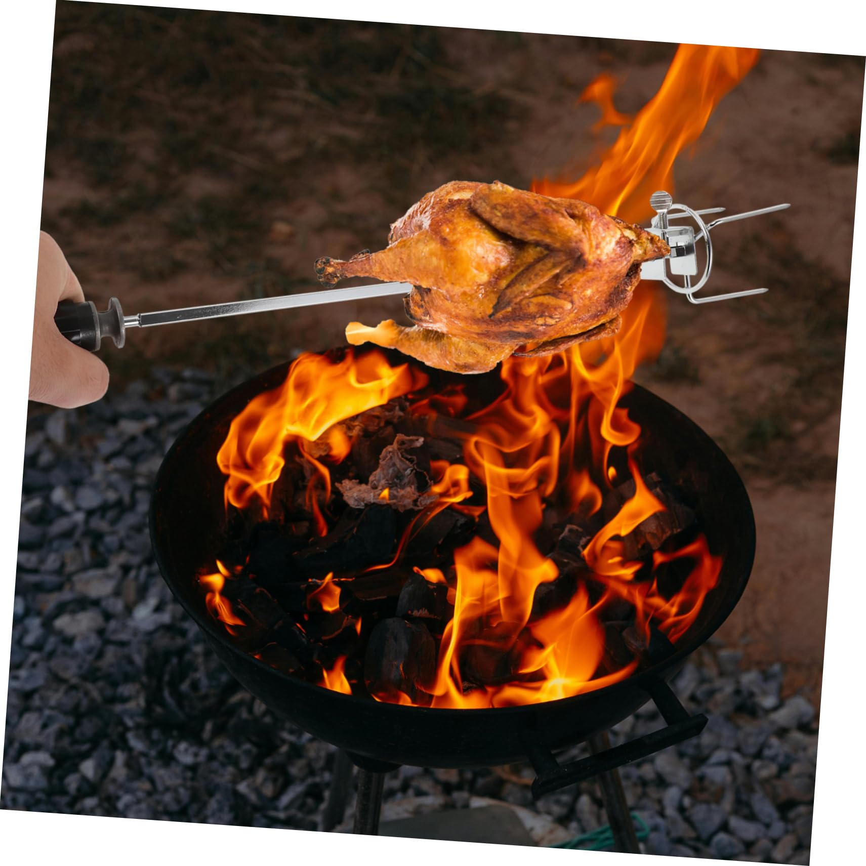 BESPORTBLE 3sets Forche Per Arrosto Inossidabile Utensili Per Grigliare Pollo e Carne Accessori Per Forno e Friggitrice Ad Aria Facili Da Usare e Riporre Design Compatto e Resistente Cucina