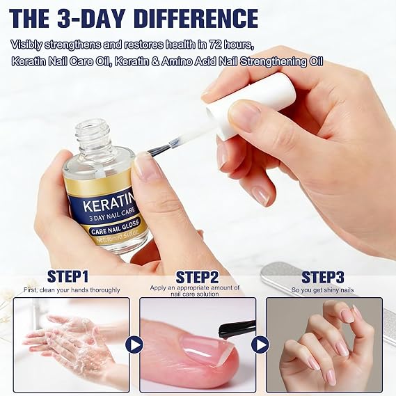 2pcs Keratin Nail Care Oil,Moisturizing Treatment for Strong, Glossy Nails,Aloe Vera & Lavender Cuticle Oil,Repairs Dry, Weak Nails
