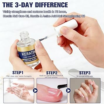 2pcs Keratin Nail Care Oil,Moisturizing Treatment for Strong, Glossy Nails,Aloe Vera & Lavender Cuticle Oil,Repairs Dry, Weak Nails