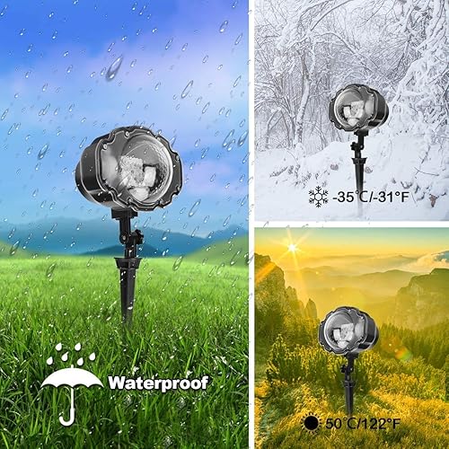 Miniatura 7 de Proyector de luz LED de nieve, luz de nieve de Navidad Sanwsmo, lámpara de proyector de caída de nieve, proyector dinámico de efecto de nieve para