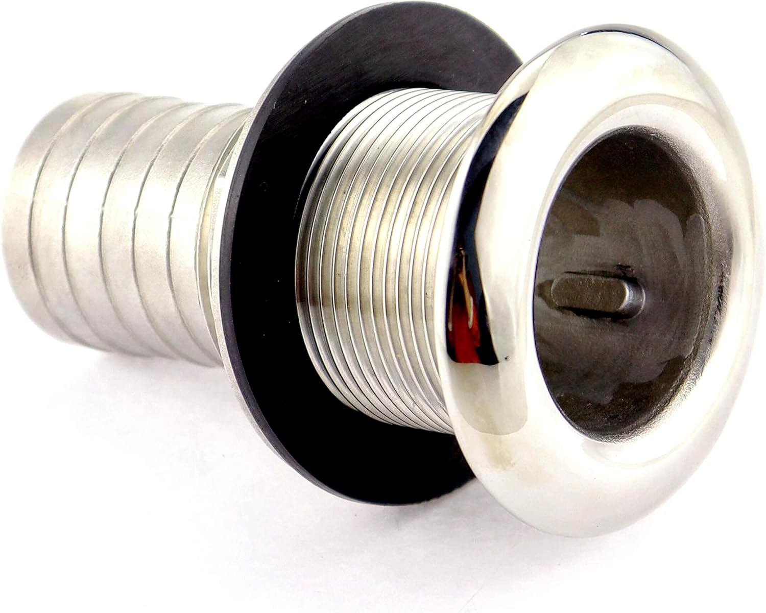 3/8" 1/2" 3/4" 1" 1-1/4"1-1/2" Thru Hull Fitting Hose Barb with Nut,316 Stainless Steel Accessories for Marine Boats Drain Pipe Yacht-1 Pack