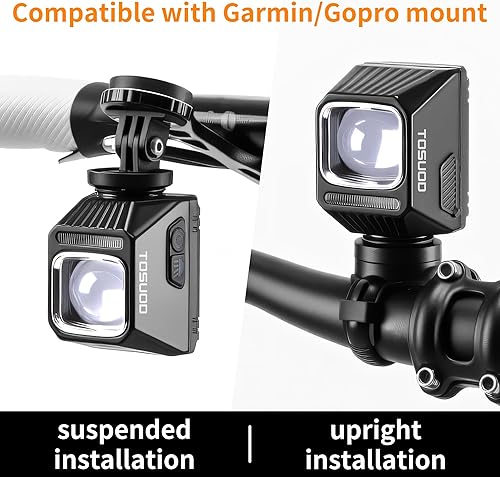 Miniatura 7 de Luz de bicicleta debajo montada para montar en la noche, haz de línea de corte de 1200 lúmenes, luz delantera recargable, 9 modos, IPX6 impermeable