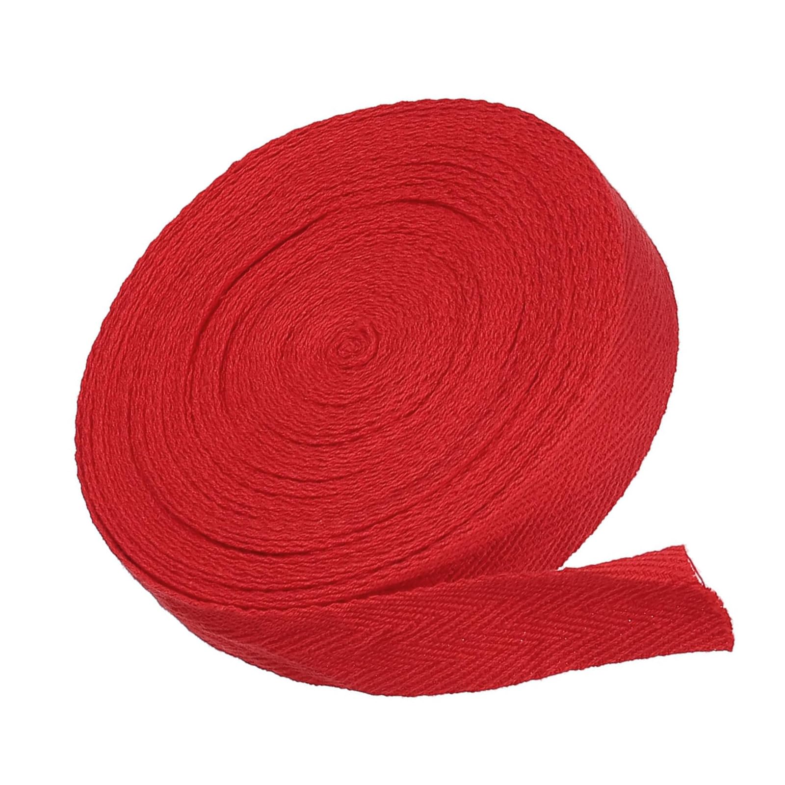 MACHSWON Cotton Twill Tape 3/4 Inch 10 Yards Cotton Ribbon Bias Binding Tape Herringbone Webbing Trim for Sewing Gift Wrapping Craft DIY Red