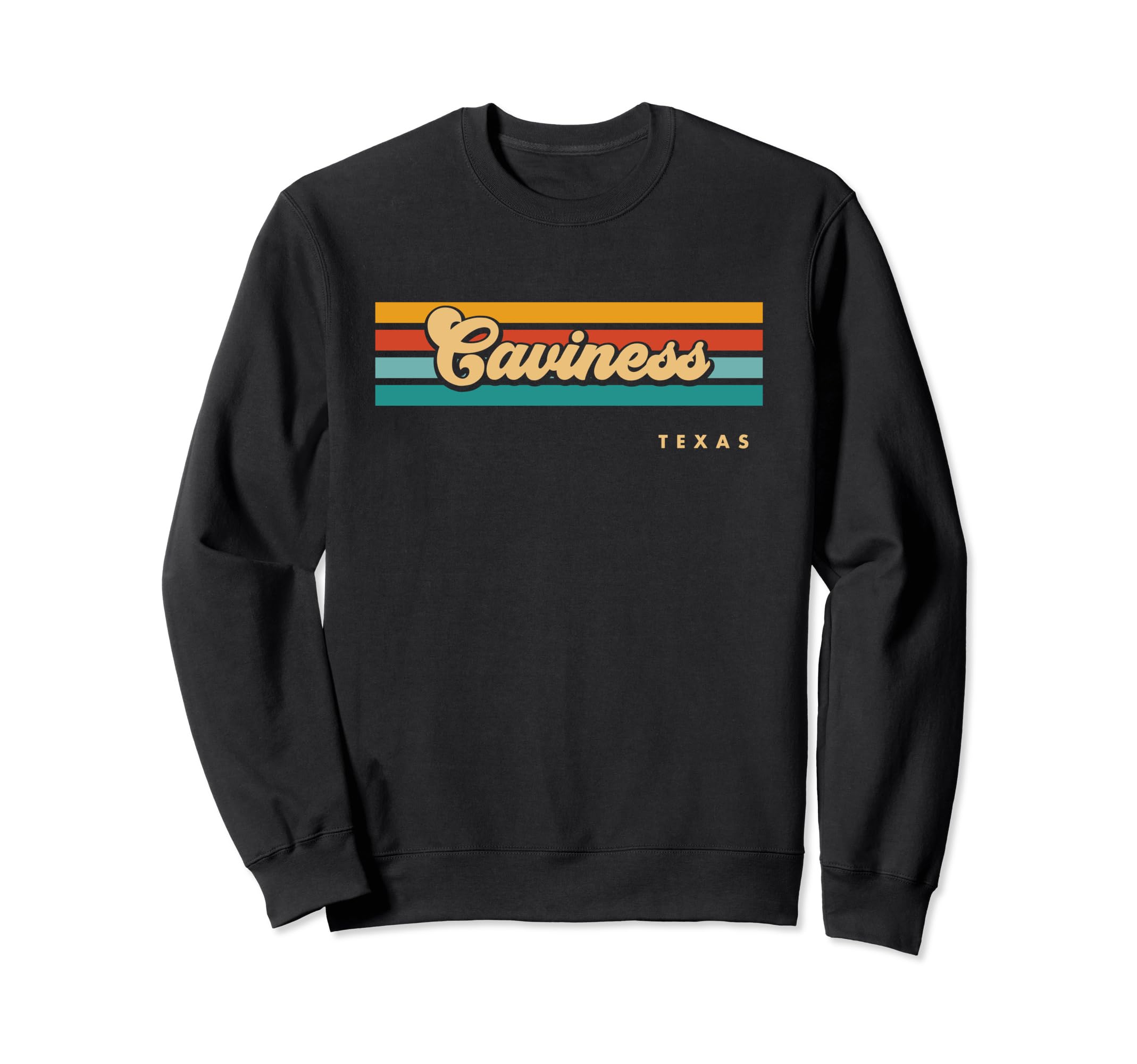 Vintage Sunset Stripes Caviness, Texas Sweatshirt