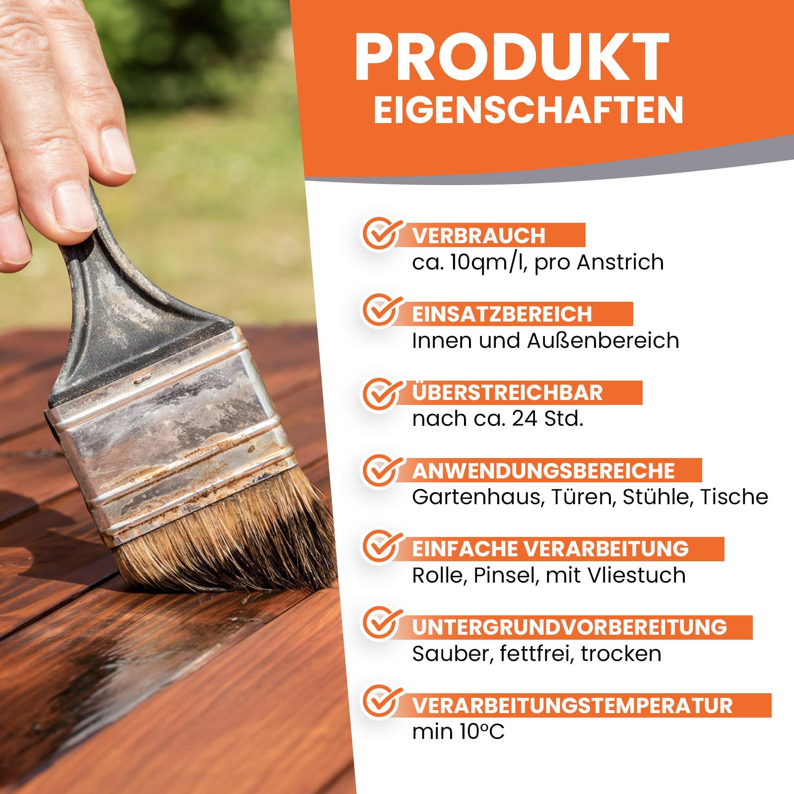 Leinölfirnis 5l Holzöl für innen & außen I Holzschutz Holzpflege Imprägnierung von Holzboden, Parkett, Dielen, Möbel, Douglasie I Wasser & schmutzabweisend I farblos & farbvertiefend - BEKATEQ BE-210