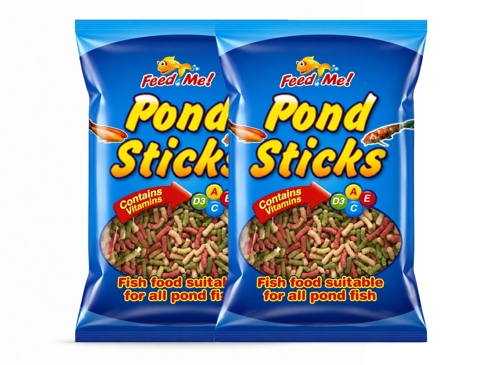 2x 200g Feed Me Fish Pond Food Variety Sticks for Pond Fish, Complete Daily Nutrition