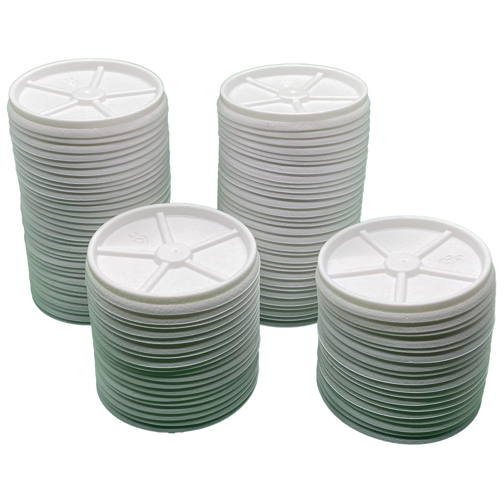 Tapas de plástico para Vasos de Carton x100. Tapas para Vasos Desechables cafe de 200ml. Tapas de Vasos Cafe para Llevar sin agujeros,completamente cerrada y segura. (Tapa plástico 200ml)
