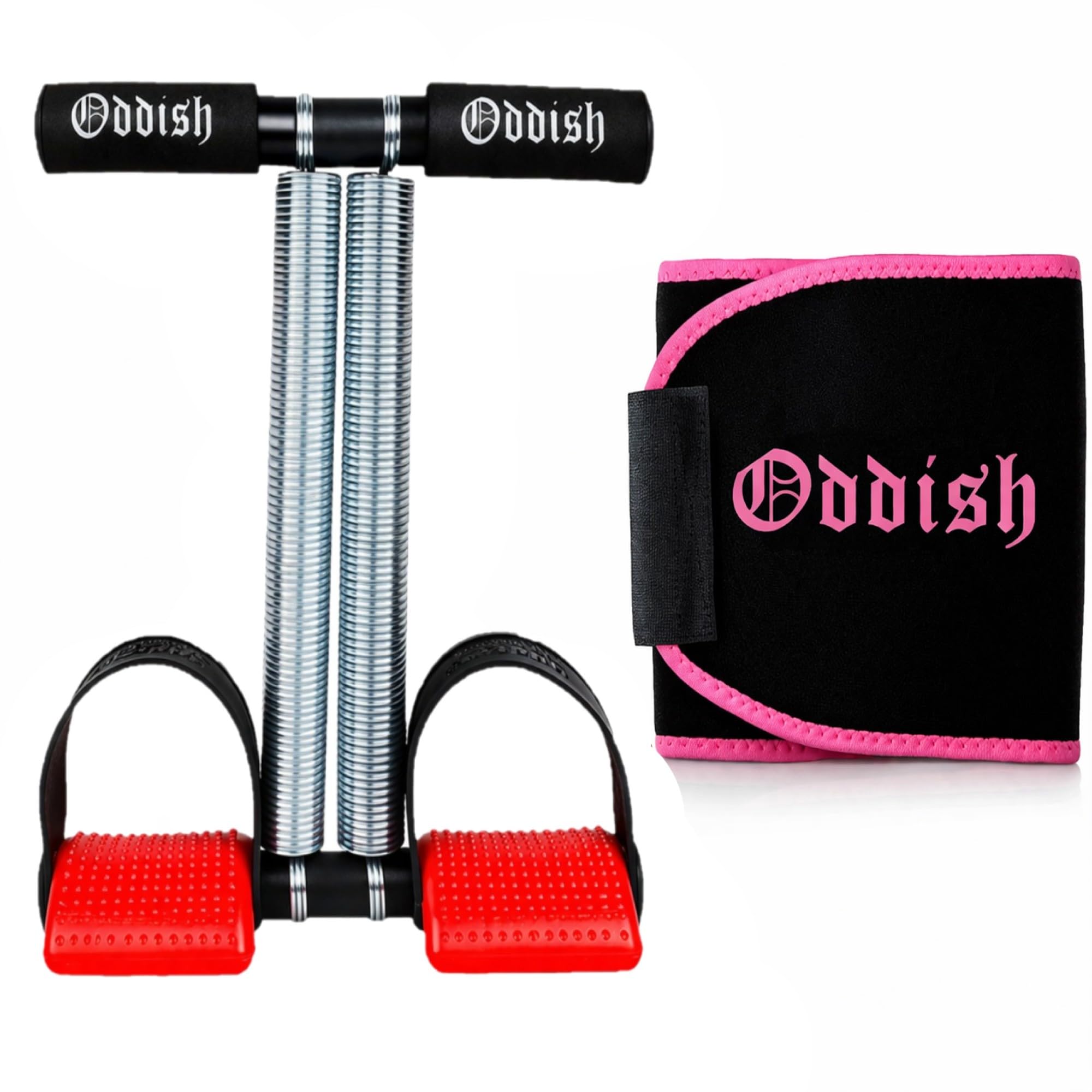 ODDISH Tummy Trimmer for Men & Women - Ab Exercise Equipement, Sweat Belt, Stomach Belt, Belly Exercise (DOUBLE RED+ SWEAT BELT)-image-6