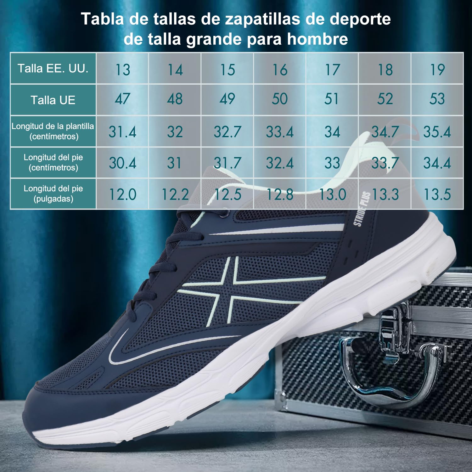 Hawkwell Zapatillas Deportivas Ligeras e Informales para Hombre, Talla Grande, para Caminar, Talla UE 47, 48, 49, 50, 51, 52 y 53