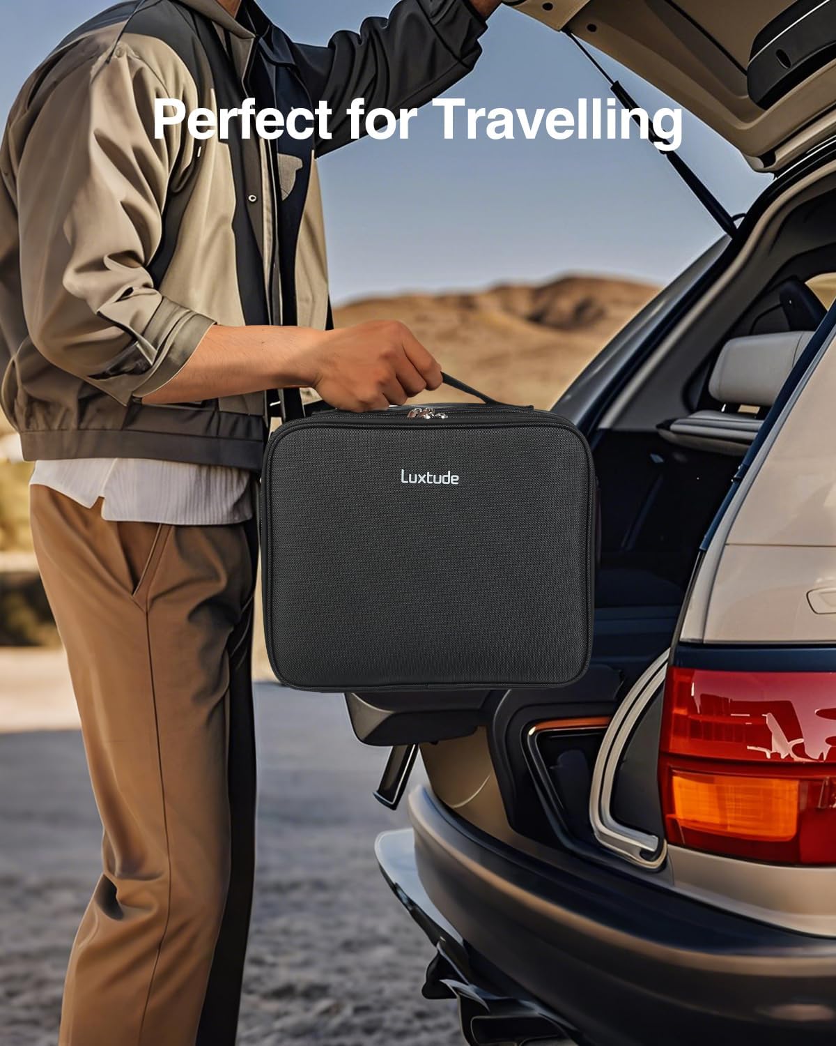 Luxtude Electronic Organizer Travel Case Large, Double Layer Tech Carrying Case, Home Electronics Bag Fits for iPad (Up to 12.9 in), Sturdy Storage for Dji, Camera - Image 7