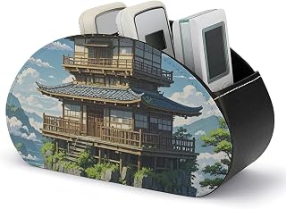Japanese Architecture TV Remote Control Holder, Table Desk Storage Box