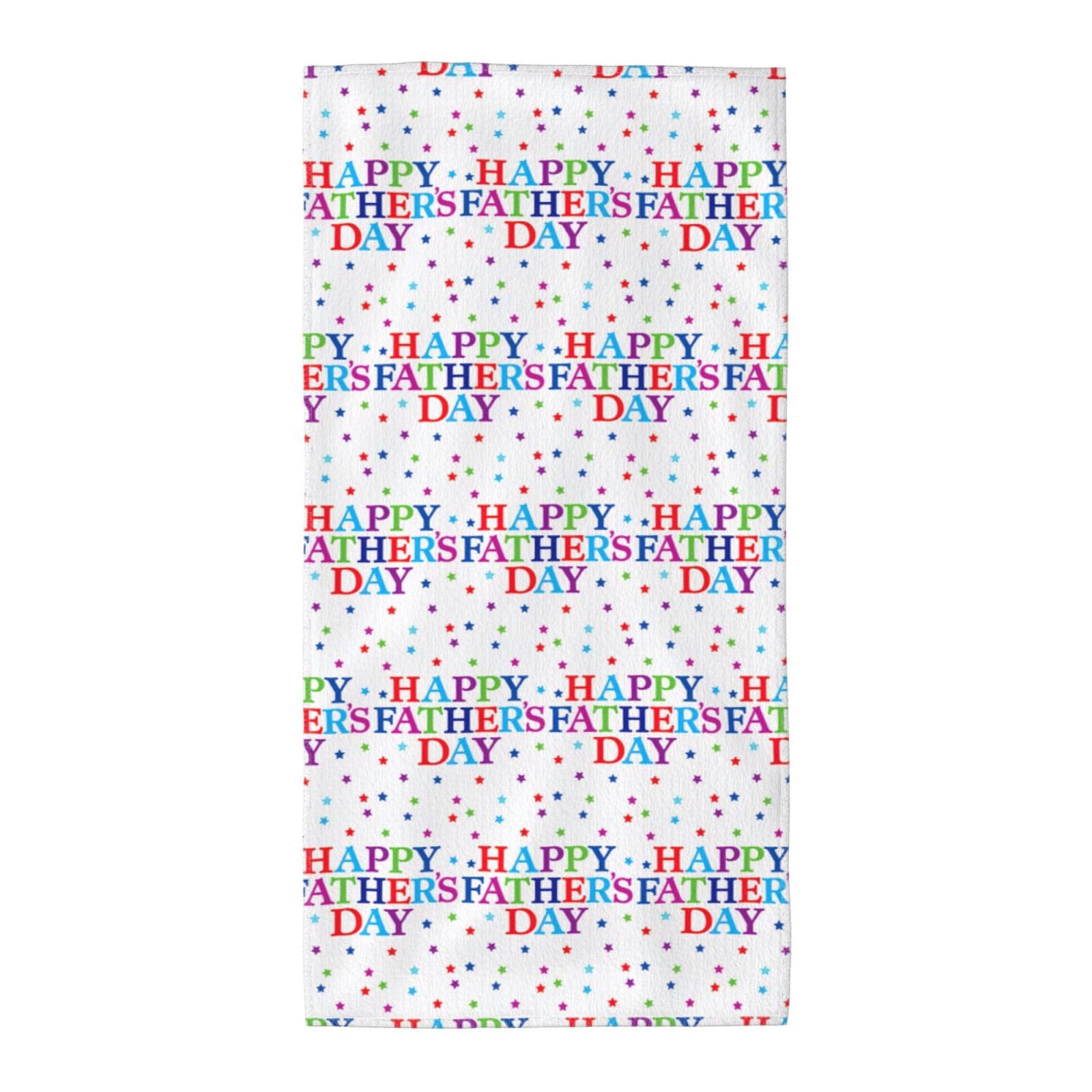 WYCZHY Stars And Happy Fathers Day Printed Quick Dry Beach Towel For Camping Travel Vacation