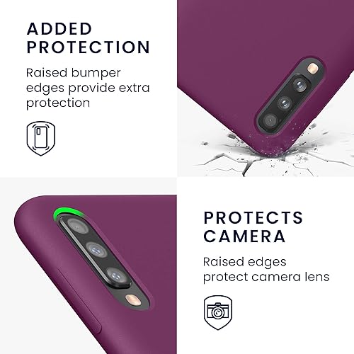Miniatura 3 de kwmobile Funda compatible con Samsung Galaxy A50 - Funda de silicona TPU con acabado suave - Violeta burdeos