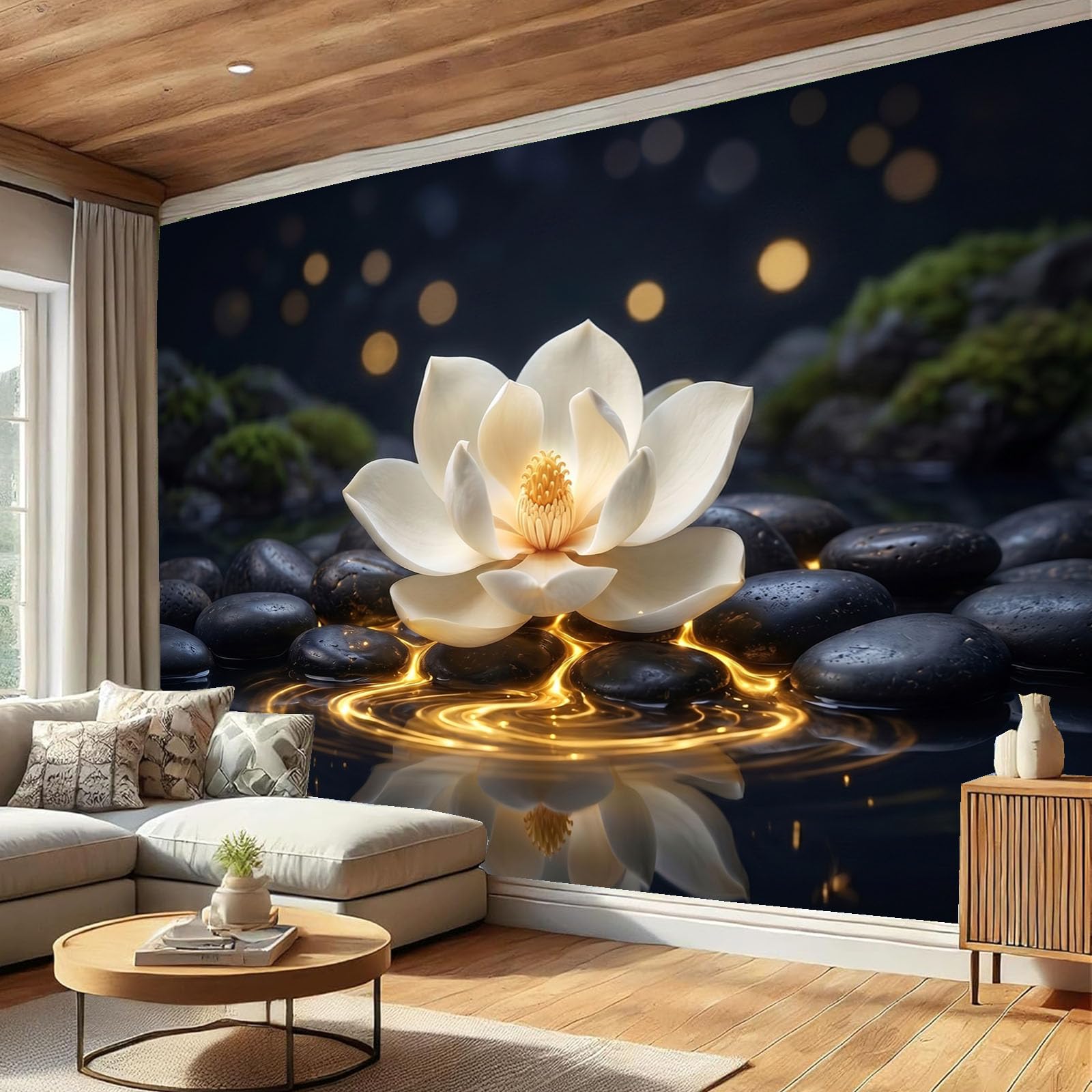 Papel Pintado Fotomural Papel Tapiz Flores Zen
