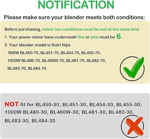 Miniatura 3 de 6 aletas Ninja Blender cuchillas piezas de repuesto 4 pulgadas de diámetro compatibles con Nutri Ninja Auto iQ BL451-70 BL454-70 BL455-70 BL480
